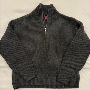 Vince Camuto Quarter Zip Sweater Grey Small